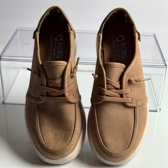 Skechers Bob’s Tan Slip-On Loafers Vegan Memory Foam Size 6.5 - Picture 2 of 12